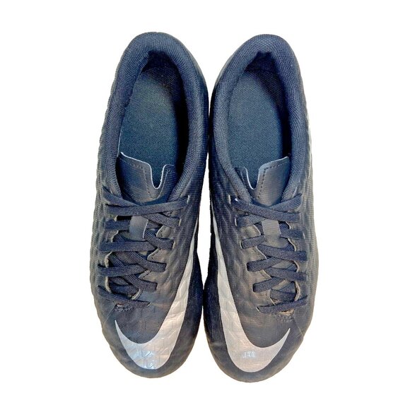 Nike Hypervenom Soccer Cleats Black Silver Size 3Y - Picture 3 of 9